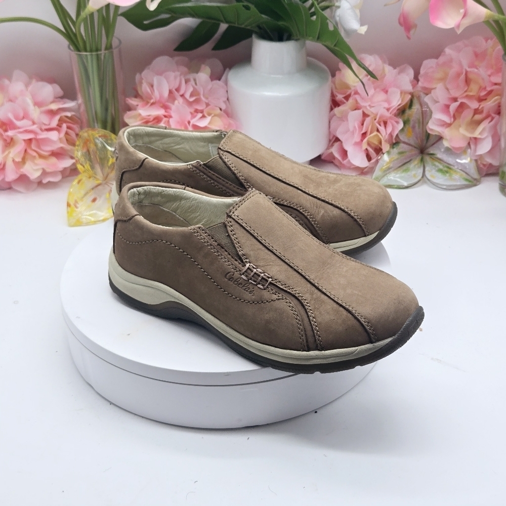 Cabela's Nubuck Leather Slip On Hiking Outdoor Casual Shoes Size 9.5M - Picture 7 of 14